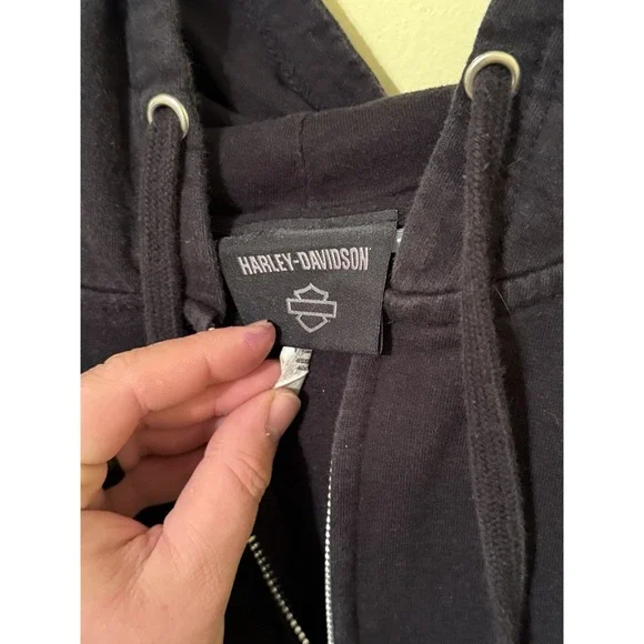Harley Davidson Full Zip Up Hoodie Black Size 3XL - Picture 4 of 8